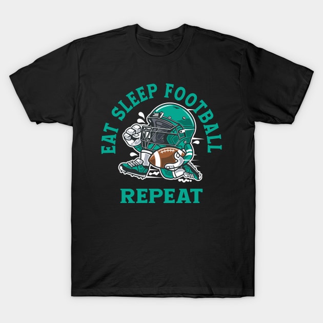 EAT SLEEP FOOTBALL REPEAT T-Shirt by KANDIM'S Studio